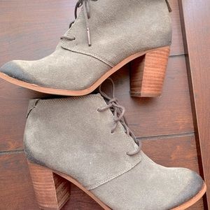 TOMS Lunata Tarmac Distressed High Heel Boots 7.5W